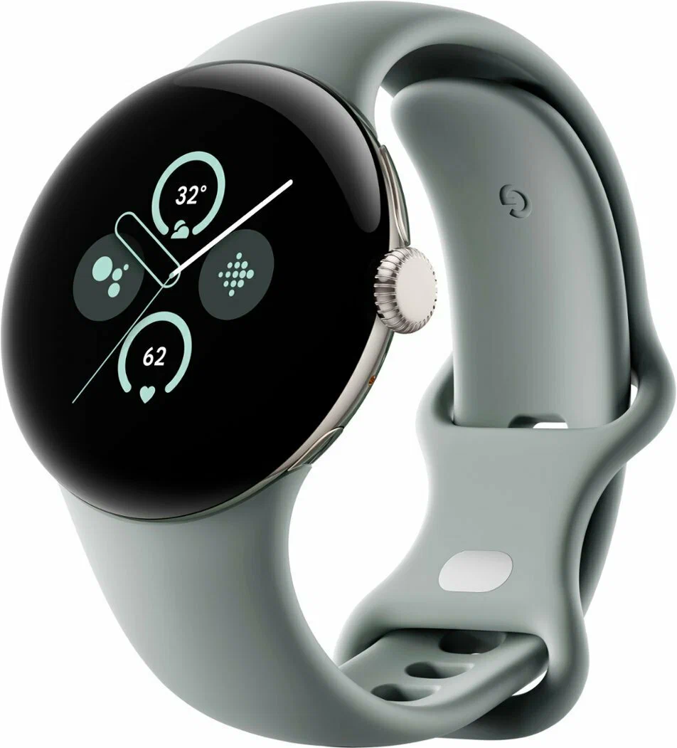 Умные часы Google Pixel Watch 2 41 мм, Wi-Fi + LTE, золотистый корпус, ремешок серого цвета