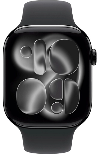 Apple Watch Series 11 46 мм, черный глянец, ремешок черного цвета, размер M/L