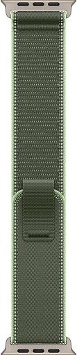 Apple Watch Ultra 3 49 мм, корпус из натурального титана, ремешок Trail зеленого цвета, размер M/L
